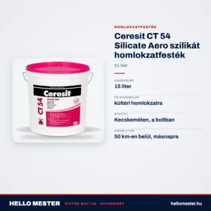 Ceresit CT 54 Silicate Aero szilikát homlokzatfesték, 15 l – műszaki adatok – HelloMester Kecskemét