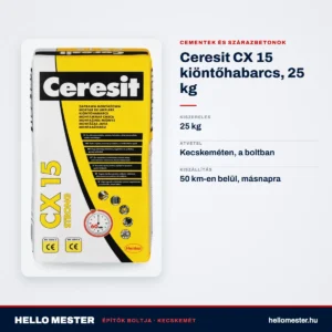 Ceresit CX 15 kiöntőhabarcs, 25 kg – műszaki adatok – HelloMester Kecskemét