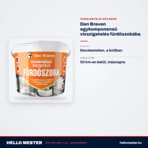 Den Braven egykomponensű vízszigetelés fürdőszobába – műszaki adatok – HelloMester Kecskemét
