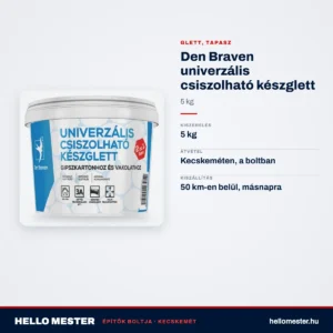 Den Braven univerzális csiszolható készglett 5 kg – műszaki adatok – HelloMester Kecskemét