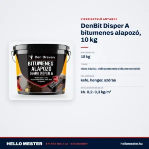 DenBit Disper A bitumenes alapozó, 10 kg – műszaki adatok – HelloMester Kecskemét