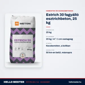 Estrich 30 fagyálló esztrichbeton, 25 kg – műszaki adatok – HelloMester Kecskemét