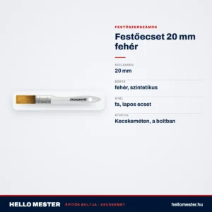 Festőecset 20 mm fehér – műszaki adatok – HelloMester Kecskemét