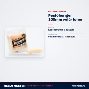 Festőhenger 100mm velúr fehér – műszaki adatok – HelloMester Kecskemét