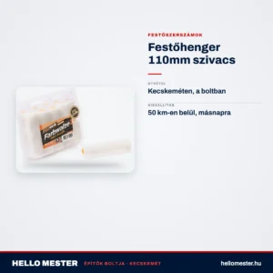 Festőhenger 110mm szivacs – műszaki adatok – HelloMester Kecskemét