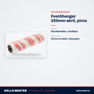 Festőhenger 250mm akril, piros – műszaki adatok – HelloMester Kecskemét