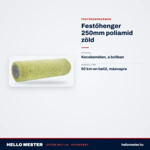 Festőhenger 250mm poliamid zöld – műszaki adatok – HelloMester Kecskemét