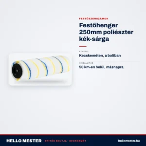 Festőhenger 250mm poliészter kék-sárga – műszaki adatok – HelloMester Kecskemét