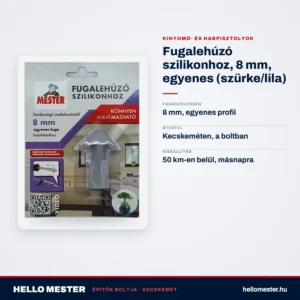 Fugalehúzó szilikonhoz, 8 mm, egyenes (szürke/lila) – műszaki adatok – HelloMester Kecskemét