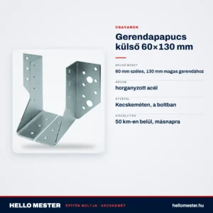 Gerendapapucs külső 60×130 mm – műszaki adatok – HelloMester Kecskemét