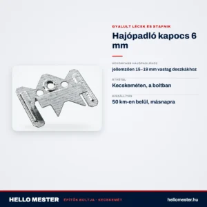 Hajópadló kapocs 6 mm – műszaki adatok – HelloMester Kecskemét