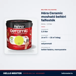Héra Ceramic mosható beltéri falfesték – Aloha, 2,5 L – műszaki adatok – HelloMester Kecskemét