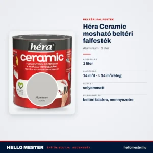 Héra Ceramic mosható beltéri falfesték – Alumínium, 1 L – műszaki adatok – HelloMester Kecskemét