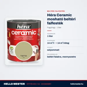 Héra Ceramic mosható beltéri falfesték – Fagyöngy, 1 L – műszaki adatok – HelloMester Kecskemét