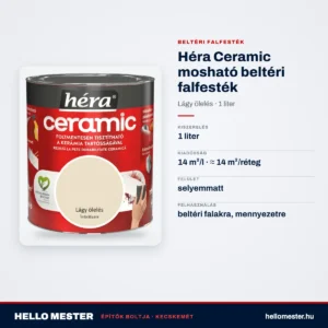 Héra Ceramic mosható beltéri falfesték – Lágy ölelés, 1 L – műszaki adatok – HelloMester Kecskemét
