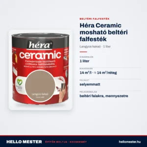 Héra Ceramic mosható beltéri falfesték – Langyos kakaó, 1 L – műszaki adatok – HelloMester Kecskemét