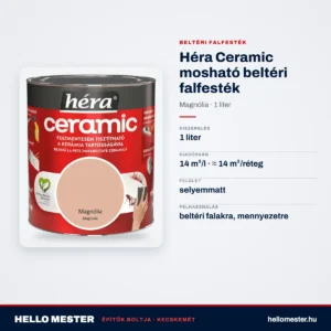 Héra Ceramic mosható beltéri falfesték – Magnólia, 1 L – műszaki adatok – HelloMester Kecskemét