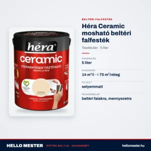 Héra Ceramic mosható beltéri falfesték – Teadélután, 5 L – műszaki adatok – HelloMester Kecskemét