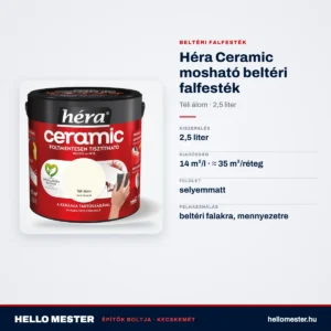 Héra Ceramic mosható beltéri falfesték – Téli álom, 2,5 L – műszaki adatok – HelloMester Kecskemét