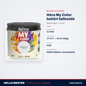 Héra My Color beltéri falfesték – Balkáni gerle, 2,5 L – műszaki adatok – HelloMester Kecskemét