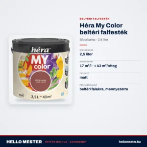 Héra My Color beltéri falfesték – Bíborbarna, 2,5 L – műszaki adatok – HelloMester Kecskemét