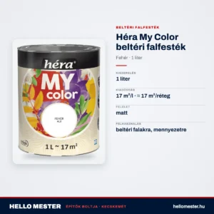 Héra My Color beltéri falfesték – Fehér, 1 L – műszaki adatok – HelloMester Kecskemét