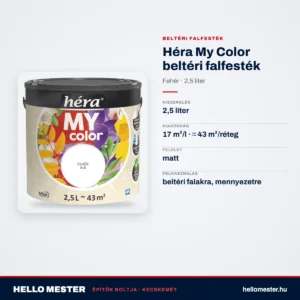 Héra My Color beltéri falfesték – Fehér, 2,5 L – műszaki adatok – HelloMester Kecskemét