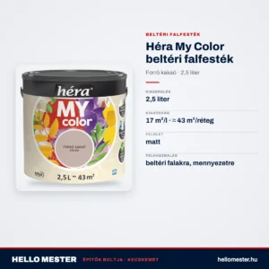 Héra My Color beltéri falfesték – Forró kakaó, 2,5 L – műszaki adatok – HelloMester Kecskemét