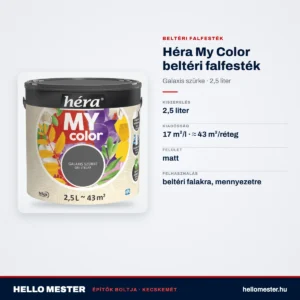 Héra My Color beltéri falfesték – Galaxis szürke, 2,5 L – műszaki adatok – HelloMester Kecskemét