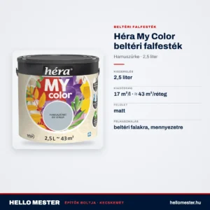 Héra My Color beltéri falfesték – Hamuszürke, 2,5 L – műszaki adatok – HelloMester Kecskemét