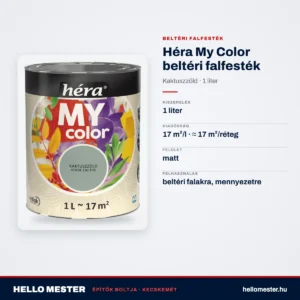Héra My Color beltéri falfesték – Kaktuszzöld, 1 L – műszaki adatok – HelloMester Kecskemét