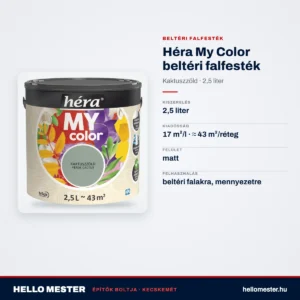 Héra My Color beltéri falfesték – Kaktuszzöld, 2,5 L – műszaki adatok – HelloMester Kecskemét