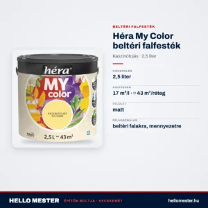 Héra My Color beltéri falfesték – Kaszinótojás, 2,5 L – műszaki adatok – HelloMester Kecskemét