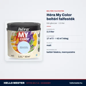 Héra My Color beltéri falfesték – Kék gleccser, 2,5 L – műszaki adatok – HelloMester Kecskemét