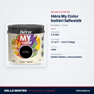 Héra My Color beltéri falfesték – Kis fekete, 2,5 L – műszaki adatok – HelloMester Kecskemét