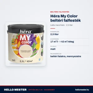 Héra My Color beltéri falfesték – Latte macchiato, 2,5 L – műszaki adatok – HelloMester Kecskemét