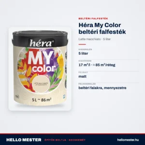 Héra My Color beltéri falfesték – Latte macchiato, 5 L – műszaki adatok – HelloMester Kecskemét