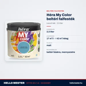 Héra My Color beltéri falfesték – Lazurit kék, 2,5 L – műszaki adatok – HelloMester Kecskemét