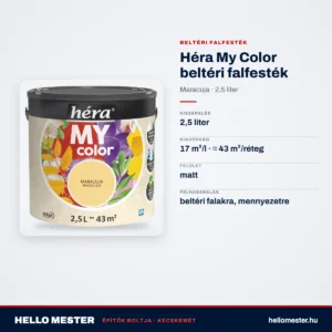 Héra My Color beltéri falfesték – Maracuja, 2,5 L – műszaki adatok – HelloMester Kecskemét