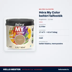 Héra My Color beltéri falfesték – Nugátkrém, 2,5 L – műszaki adatok – HelloMester Kecskemét