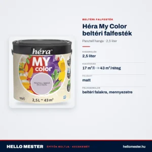 Héra My Color beltéri falfesték – Pasztell hanga, 2,5 L – műszaki adatok – HelloMester Kecskemét