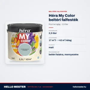 Héra My Color beltéri falfesték – Rozmaringág, 2,5 L – műszaki adatok – HelloMester Kecskemét