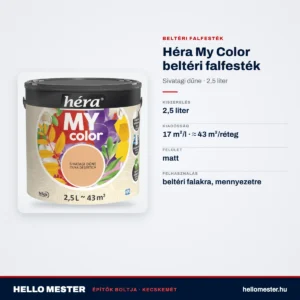 Héra My Color beltéri falfesték – Sivatagi dűne, 2,5 L – műszaki adatok – HelloMester Kecskemét