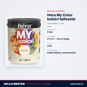 Héra My Color beltéri falfesték – Vanília égbolt, 5 L – műszaki adatok – HelloMester Kecskemét