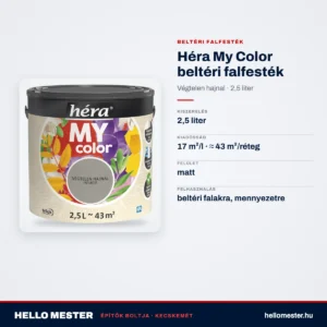 Héra My Color beltéri falfesték – Végtelen hajnal, 2,5 L – műszaki adatok – HelloMester Kecskemét