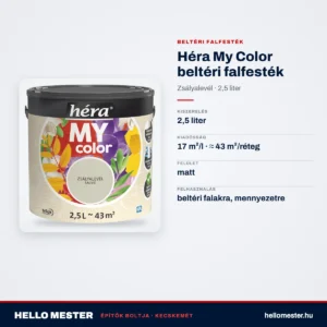 Héra My Color beltéri falfesték – Zsályalevél, 2,5 L – műszaki adatok – HelloMester Kecskemét