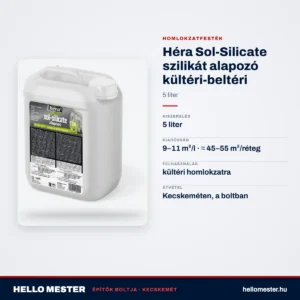 Héra Sol-Silicate szilikát alapozó kültéri-beltéri – 5 L – műszaki adatok – HelloMester Kecskemét
