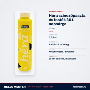 Héra színezőpaszta és festék 401 napsárga – 0,5 L – műszaki adatok – HelloMester Kecskemét