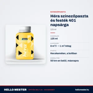 Héra színezőpaszta és festék 401 napsárga – 125 ml – műszaki adatok – HelloMester Kecskemét