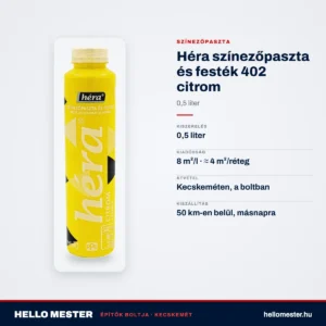 Héra színezőpaszta és festék 402 citrom – 0,5 L – műszaki adatok – HelloMester Kecskemét